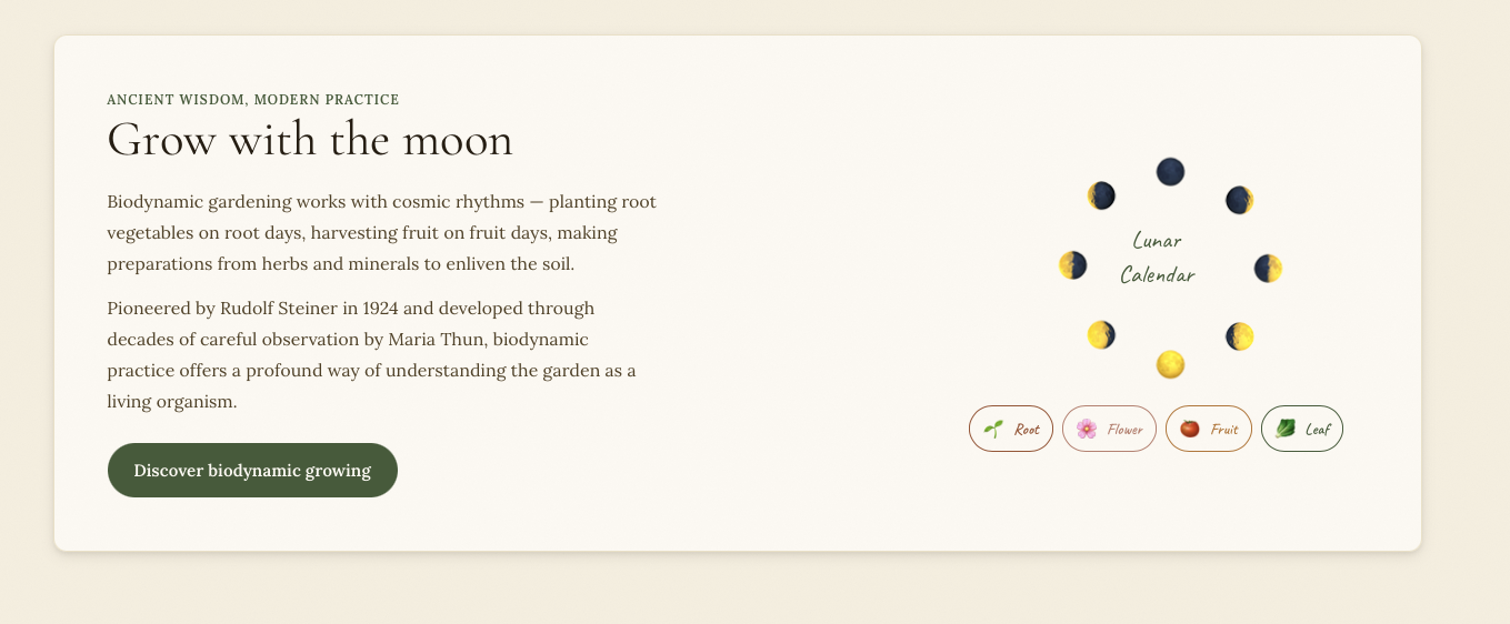 The Gardeners Calendar - grow with the moon